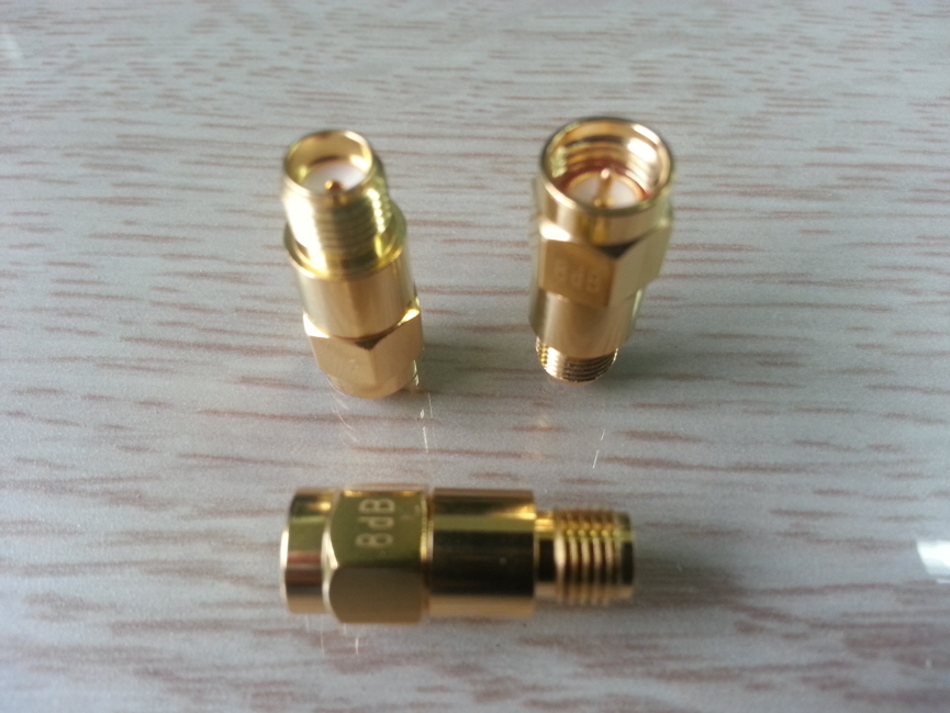 SMA Plug to Jack Attenuator for 3GHz, 1dB to 20dB and 1 Watt
