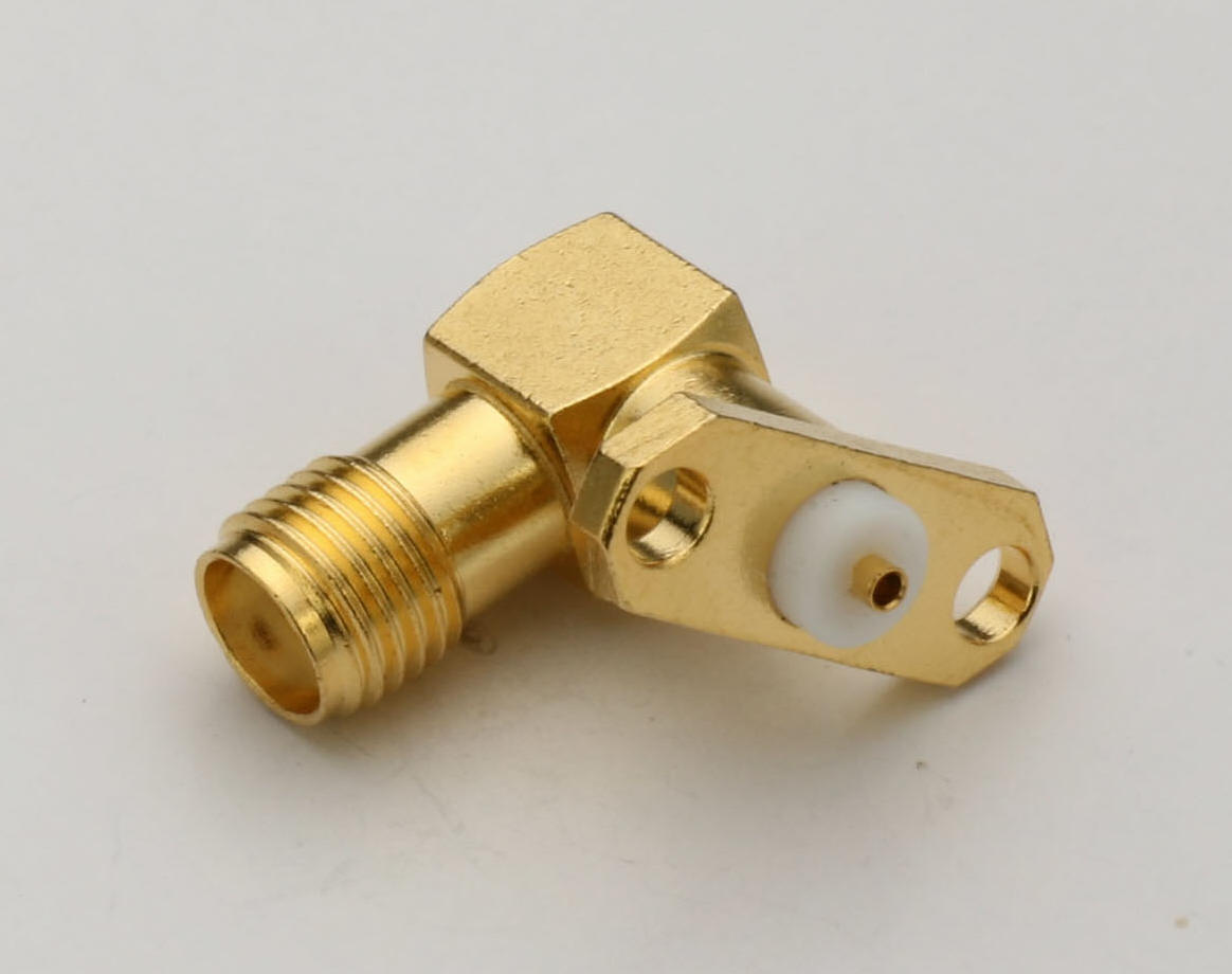SMA Receptacle Right Angle Jack for 2 Mounting Holes