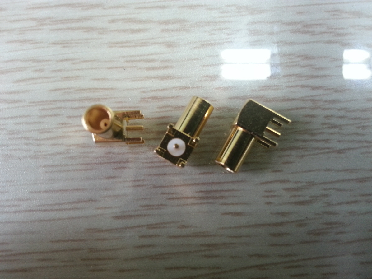 MCX PCB Right Angle Jack for 4 Mounting Holes with longer nose H=8.3mm